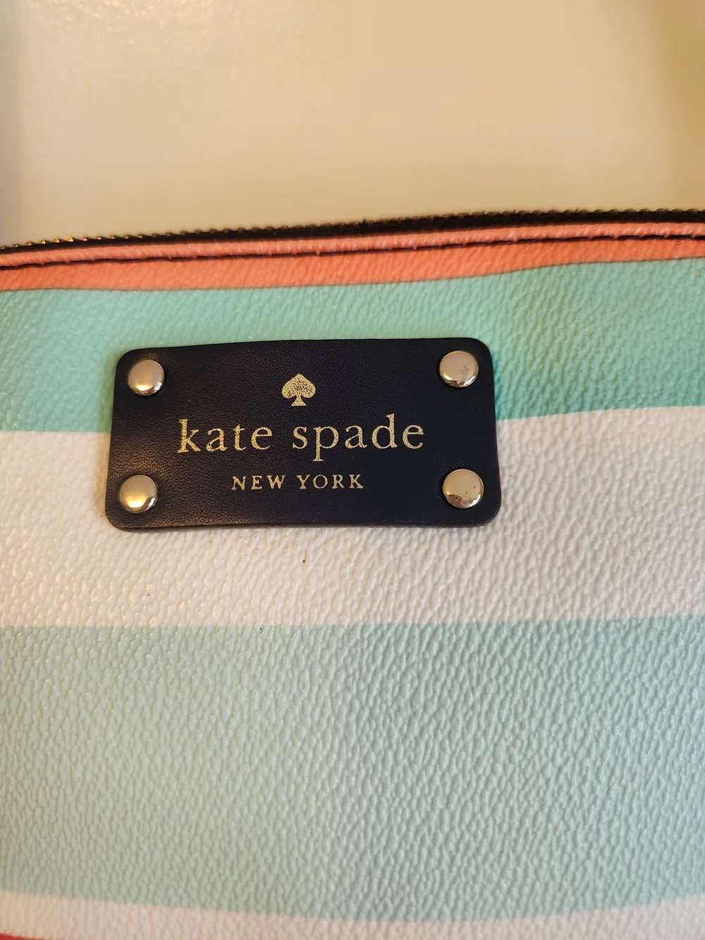Kate Spade Striped Crossbody Bag in Mint, Navy & Coral